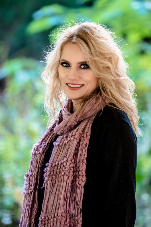 Blond Woman in Garden